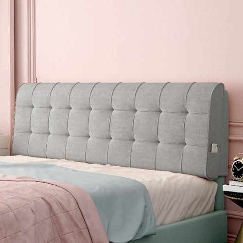 GrayStraps - Almohada rectangular para cabecero de cama de 47 x 23 x 2 pulgadas, respaldo tapizado con cuña grande extraíble para cabecero