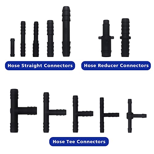 Vacuum Connector Assortment 113 Pcs Heat Resistance 240℃（460℉）Automotive Vacuum Tubing Connector Vacuum Tee Connector Assortment Kit Black Nylon #TOP3