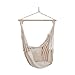 Garden Pleasure, poltrona sospesa Tobago con 2 cuscini, colore beige, sedia da appendere