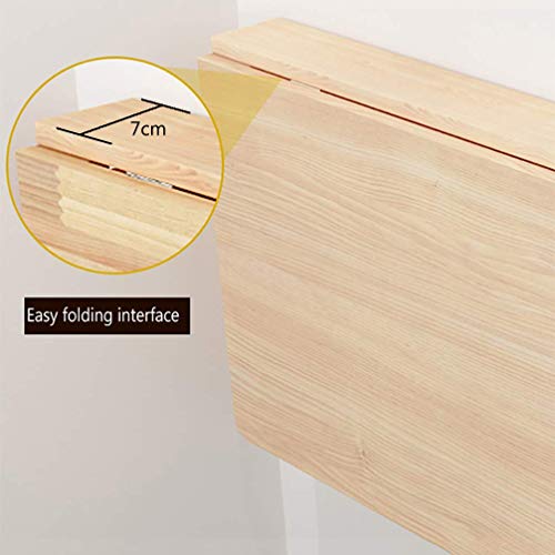 Table murale pliante en bois massif blanc, bureau gain de place compact