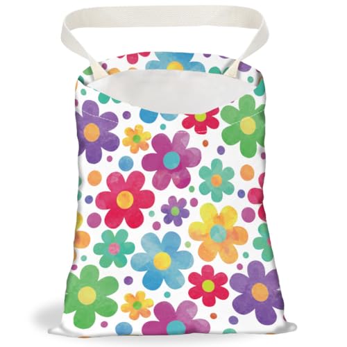 Image of Watercolor Flower Car Trash Bag Hanging Cars Garbage Bags With Snap Buttons Cute Car Back Seat Trash Bag Portable Garbage Can for Interior Hanging Car Accessories Travel