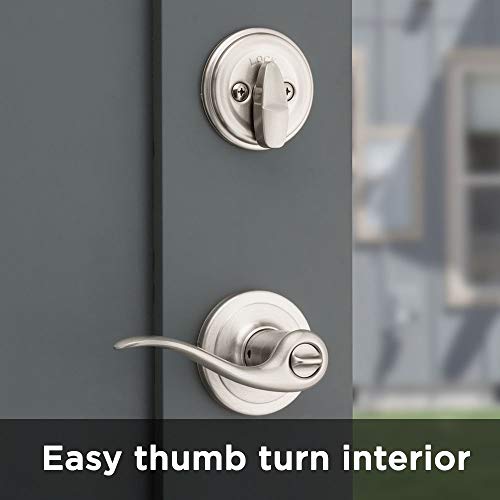 Kwikset 991 Tustin Entry Lever And Single Cylinder Deadbolt Combo Pack Featuring Smartkey In Satin Nickel, Model Number: 99910-040 #TOP4