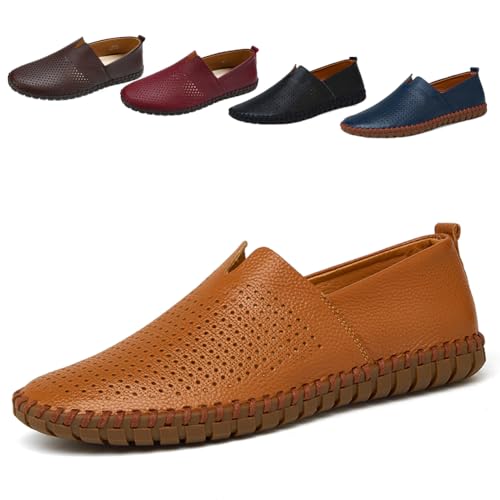 Men's Driving Loafers Leather Casual Slip On Shoes