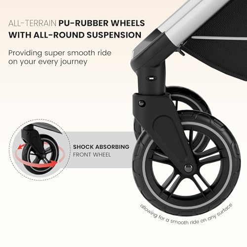 Image of Accombe 2-in-1 Convertible Baby Stroller for Newborn to Toddler | Skin-Friendly Breathable Fabric, All-Terrain Wheels for Smooth Ride, Adjustable Canopy with UPF50+ Protection