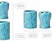 Designer - 4 Piece Bathroom Accessories Set - with Soap or Lotion Dispenser, Toothbrush Holder, Tumbler and Soap Dish - Glossy Finish - Porcelain (Ocean Waves, Aqua Blue) Holds 15.6oz