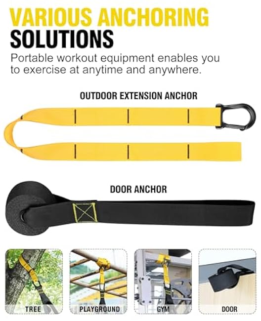 Home Resistance Training Kit, Resistance Trainer Fitness Straps for Full Body Workout, Bodyweight Resistance Bands with Handles, Door Anchor, Heavy Duty Exercise Bands for Home Gym Workout Equipment
