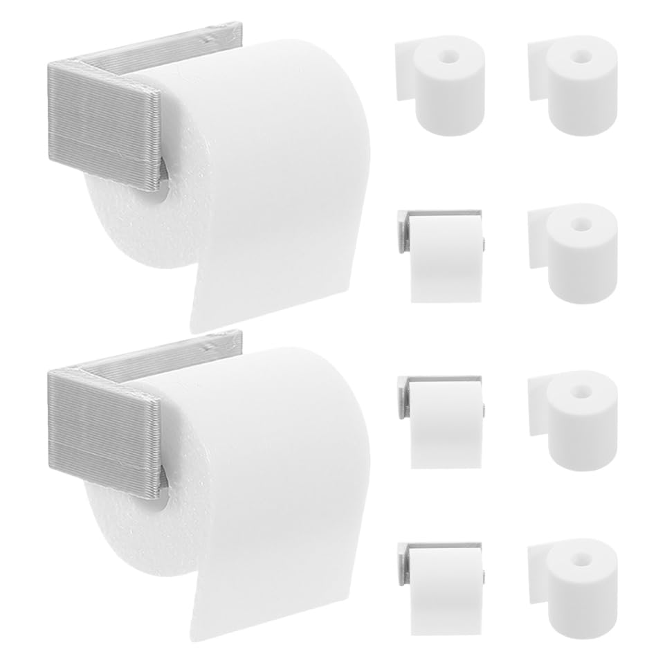 SUPVOX 1set Miniature Toilet Paper Rolls and Holder for Dollhouse Bathroom Accessory Realistic Simulation Model for Creative Play and Scene Decoration