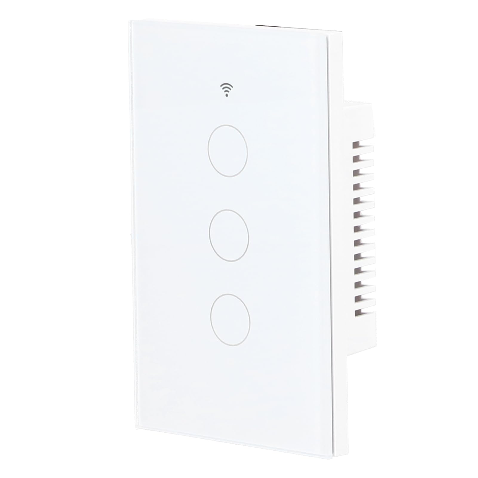 Ejoyous Interruptor de Luz Inteligente Interruptor Táctil de 3 Bandas Control Remoto de Pared PC Retardante de Llama y Vidrio Templado 10A 100 a 240V CA para Iluminación del Hogar (WHITE)