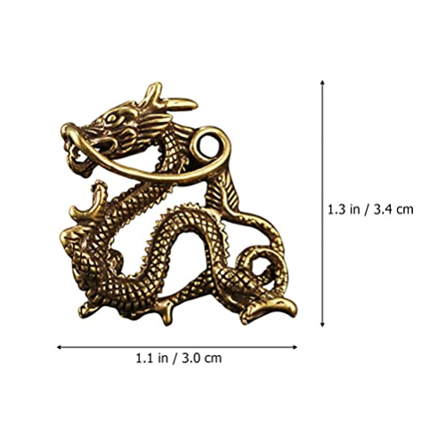 Happyyami Brass Dragon Charm 6pcs Antique Chinese Feng Shui Dragon Pendant Wealth Prosperity Hanging Ornament for Making Accessory DIY Necklace Keychain - Image 2