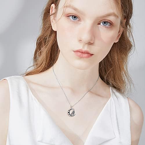 ROMANTICWORK Wolf Necklace Sterling Silver Wolf Pendant Necklace Jewellery Wolf Gifts for Women Girls