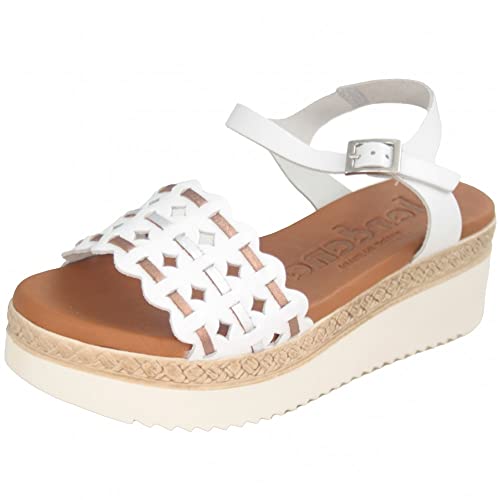 Sandales en cuir blanches compensées semelle gel Jordana 3818 t41