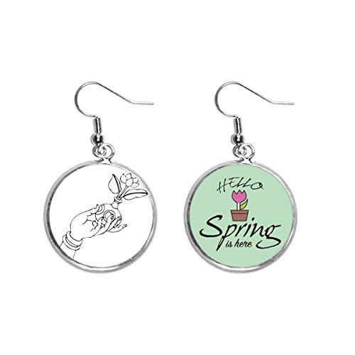 Pendientes budistas con colgante decorativo de flores y mano artística