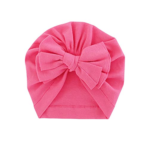 Aashiya 1 Dark Pink Cotton Cloth Turban Kont Bow Cap for Baby Girls & Baby Boys Turban Bow Cap Infant Head Cap