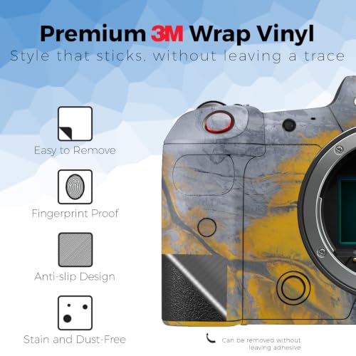 Image of Camera Skin Compatible with Canon EOS R5C (2022) - Yellow Spill - Premium 3M Vinyl Protective Wrap Decal Cover - Easy to Apply | Crafted in the USA by MightySkins