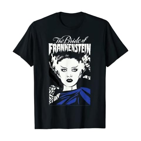 Universal Monsters The Bride Of Frankenstein Illustrated T-Shirt Cover