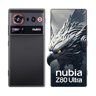 nubia Z80 Ultra 5G Unlocked Android Phone, Snapdragon 8 Elite Gen 5, 50MP AI Triple Camera, 80W Wireless Charging, 6.8" 144Hz AMOLED Full Screen, Gaming Smartphone(Black, 12+256G)