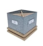 Rae Dunn Pencil Holder Cup - Spinning Metal Pen and Office Supplies 4 Compartment Desktop Organizer Caddy for Office Accessories - Great for Home, School, Classroom, Work - Square Design