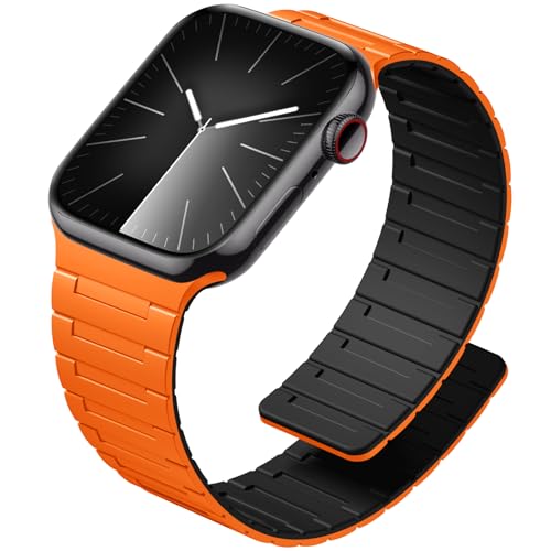 Image of SNBLK Magnetic Watchband Compatible with Apple Watch for Men 44mm 45mm 46mm 49mm 42mm 41mm 40mm 38mm Women, Silicone Sport Strong Magnet Strap for iWatch Series 11 Ultra 3 Ultra 2 Se 10 9 8 7 6 5 4 1