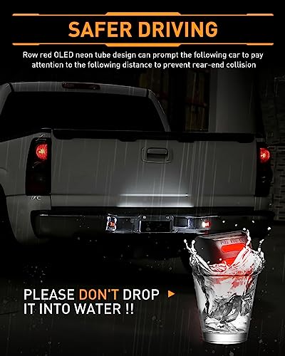 Image of LESAUCE Red OLED Neon Tube LED License Plate Lights Tag Lights Assembly Replacement for Chevy Silverado GMC Sierra 1500 2500 3500 Tahoe Suburban Escalade Yukon XL, 2PCS
