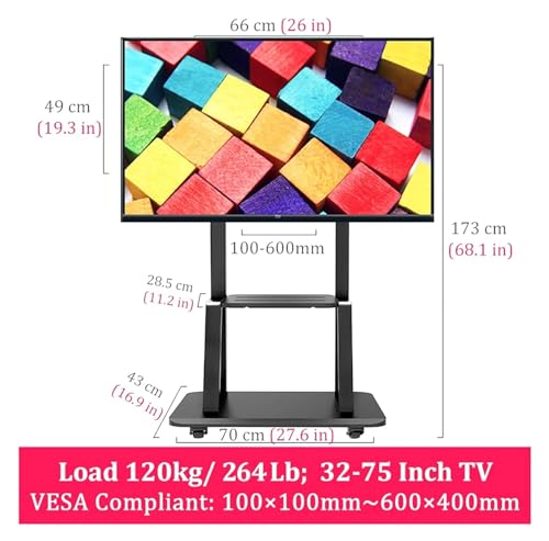 Soporte móvil para TV con ruedas para 32''-75'' miniatura 2