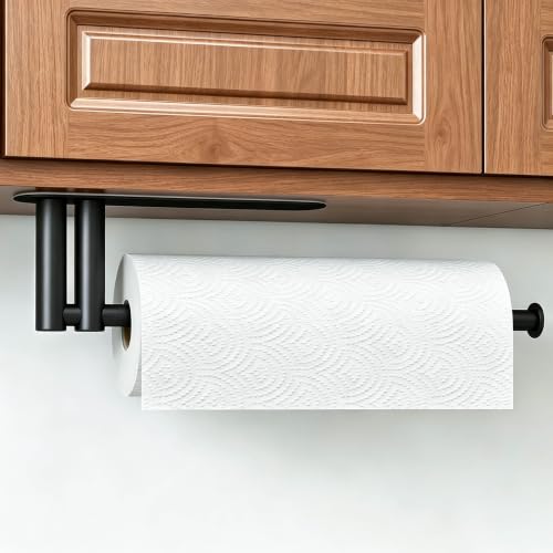 Paper Towel Holder Under Cabinet, Upgraded Dual-Rod...