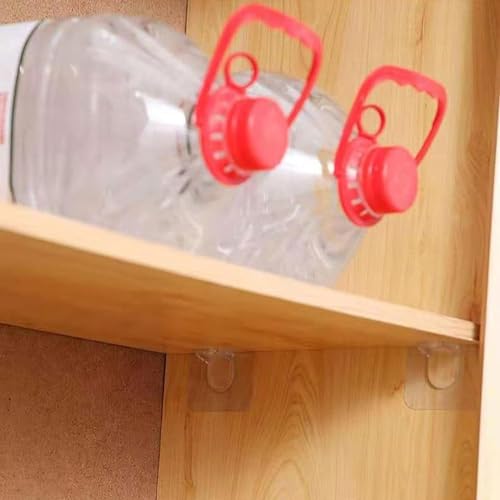 Image of No Drilling Shelf Support Hook || Plastic Closet Cabinet Shelf Support Clips || Self Adhesive Shelves Clips for Kitchen Bathroom Cabinet (10)
