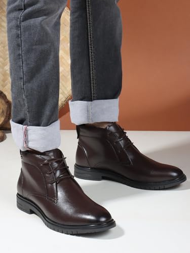 Image of Carlton London Men's Chelsea Boots With Lace-Up Round Toe Casual Boots, Party Use