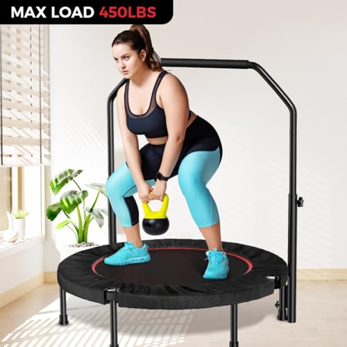 Bnxiang 450 Lbs Rebounder Trampoline For Adults, 40 Inch Foldable Mini Trampoline Fitness Rebounder Indoor/Outdoor Workout thumb #1