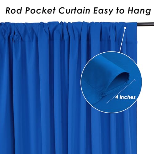 Image of Royal Blue Backdrop Curtains Polyester: 6 Panels 5ft x 10ft Photography Backdrop Drapes - Wedding Party Birthday Decorations