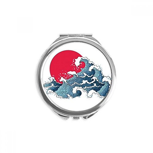 Miroir portable de poche motif aquarelle haut de gamme imprimé japon red sun