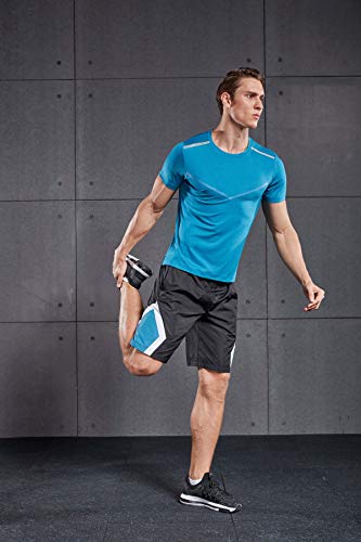 Camiseta masculina manga curta gola redonda Red Plume, esportiva, fitness, Azul, Medium