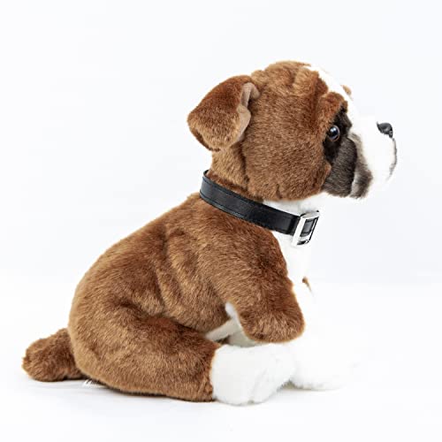 Kuscheltier Hund Boxer + Halsband 27 cm Plüschtier Stofftier Plüschhund Stoffhund