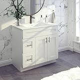 White Shaker Bathroom Vanity Sink Base with Drawers 36' Ready-to-Assemble Cabinet
