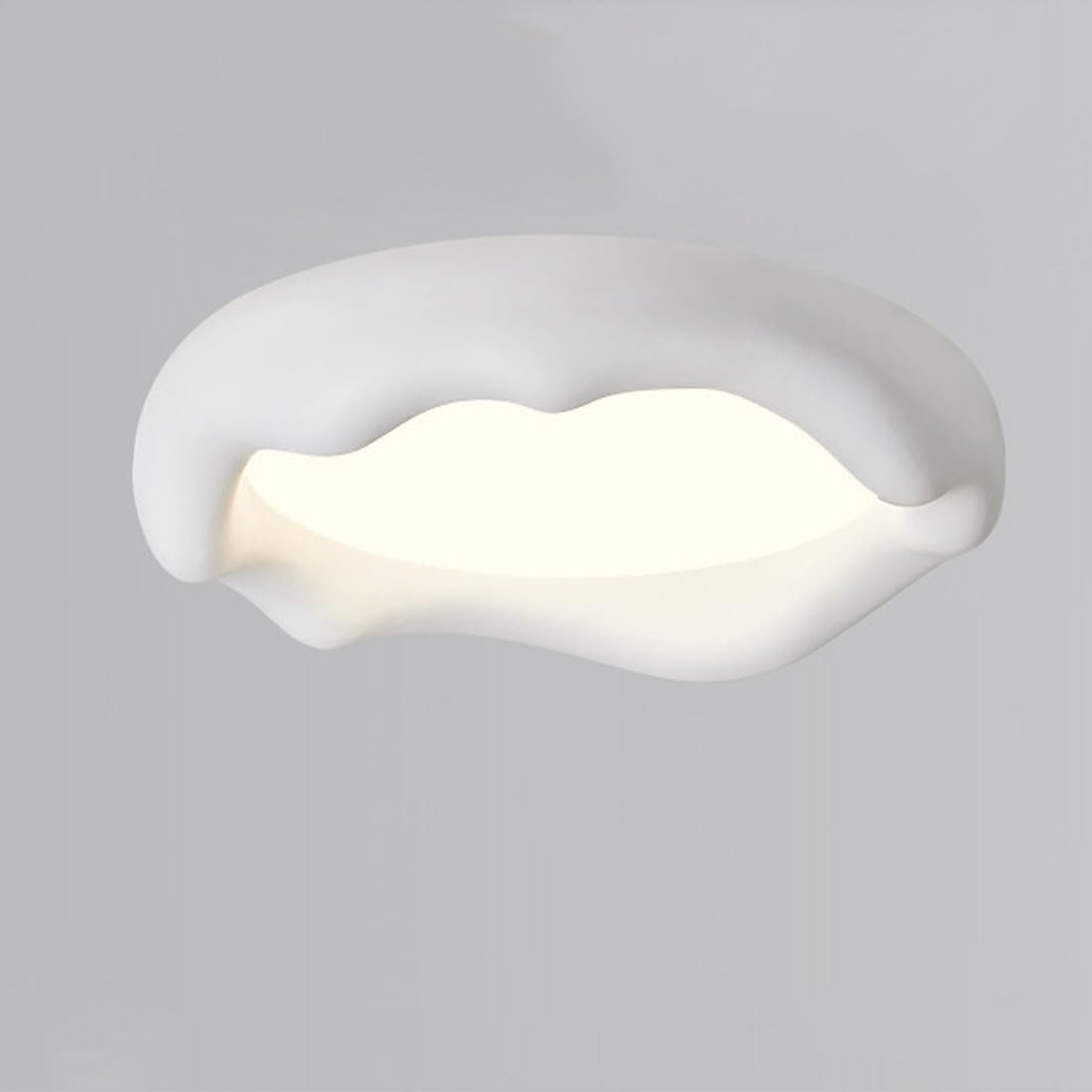 Lampa sufitowa LED, skandynawski kremowy styl, przytulna góra lodowa, pełne spektrum, pielęgnacja oczu, lampy i meble do pokoju dziecięcego, do gabinetu, lampy do sypialni, biała, 55 cm