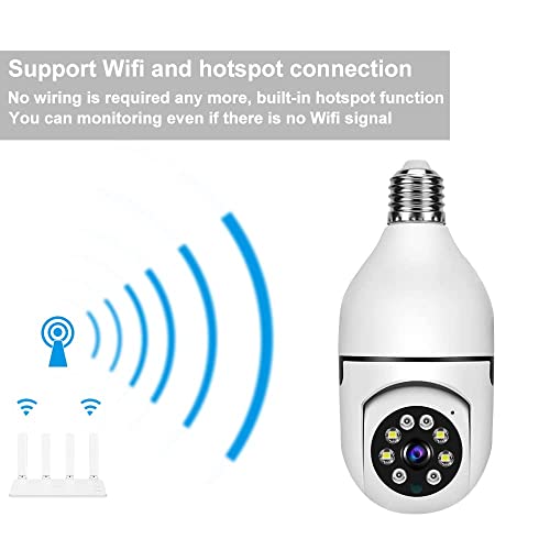 Jaccfflkm Light Bulb Security Camera 360 Degree Wireless Hd 3Mp Light Bulb For Home Security Support 5Ghz/2.4Ghz Wifi Light Bulb Camera With Two Way Talk Light Security Camera #TOP3