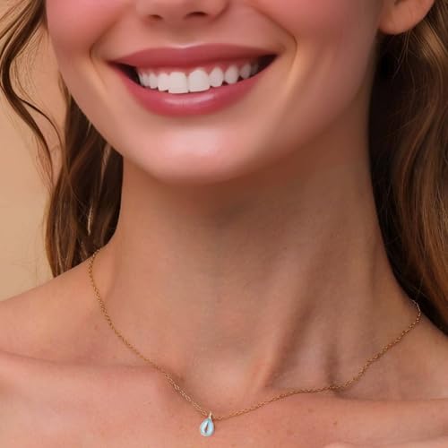 S925 Sterling Silver Moonstone Necklace for Women Teardrop Rainbow New Beginnings Moon Necklace,Healing Stone Jewelry,Gift for Divorce Recovery, Graduation, Pregnancy2