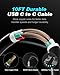 80W USB C Cable 10FT, Thick USB C Charger Cable Fast Type C Charging Cord for iPhone 15,MacBook Air/Pro,iPad Pro M4,Samsung Galaxy S24/A,Pixel 7