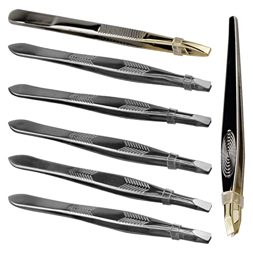 7 pièces Pince a Epiler, Pince à Épiler Professionnelle, Pince à Epiler Sourcils en Acier Inoxydable, Pince à Épiler de précision pour Sourcils, Cils, Poils Incarnés, Poils de Barbe Cover