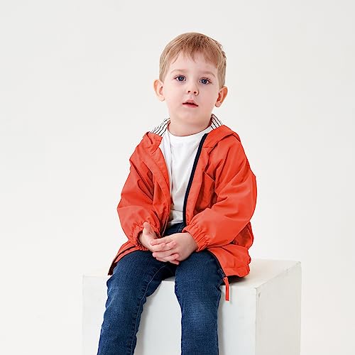 Image of Volunboy Toddler Boys Windbreaker Casual Outerwear Kids Lightweight Zip Hooded Jacket Baby Cute Dust Coat