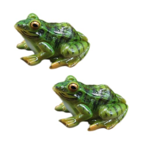 LABRIMP 2 Stück Frosch Dekofigur aus Langlebigem Kunstharz Wetterfeste Gartendekoration für Innen...