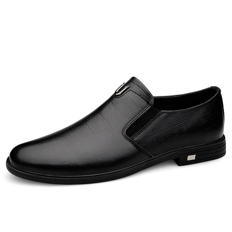Men's Comfort Hand Stitched Business Formal Derby Shoes Slip On Pointed Toe Derbys Classic Formal Dress Shoes Non-Slip Softsole Walking Oxford Shoes