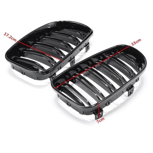 Rejilla frontal para BMW E81 E87 E82 E88 de doble listón en negro brillante 4