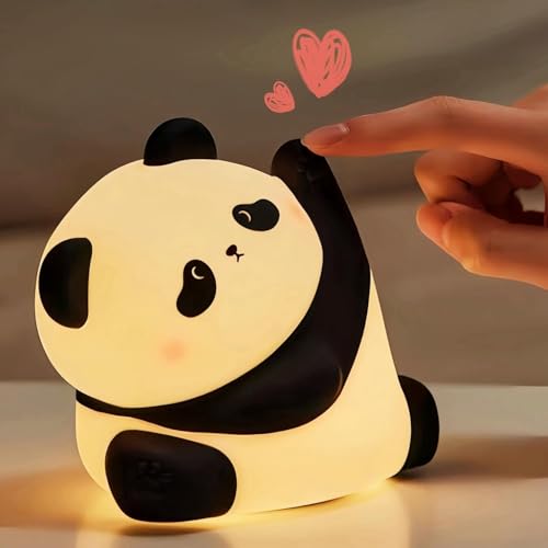 Image of One94Store Rechargeable Silicone Panda Night Light for Kids | Kung Fu Panda Inspired 7-Color LED Lamp | Soft BPA-Free Bedside Nightlight | Cute Room Decor & Gift for Toddlers, Teens & Valentine's Day