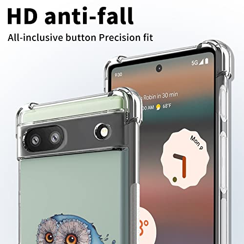 Beimeitu For Google Pixel 6A Case Clear Owl, Soft Silicone Bumper Cover Women Girls Kids Design, Shockproof Protective Phone Case For Google Pixel 6A Kids #TOP3