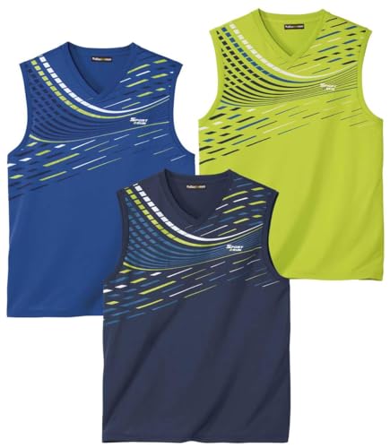 ATLAS FOR MEN - 3er-Pack ärmellose T-Shirts Sport - 5XL