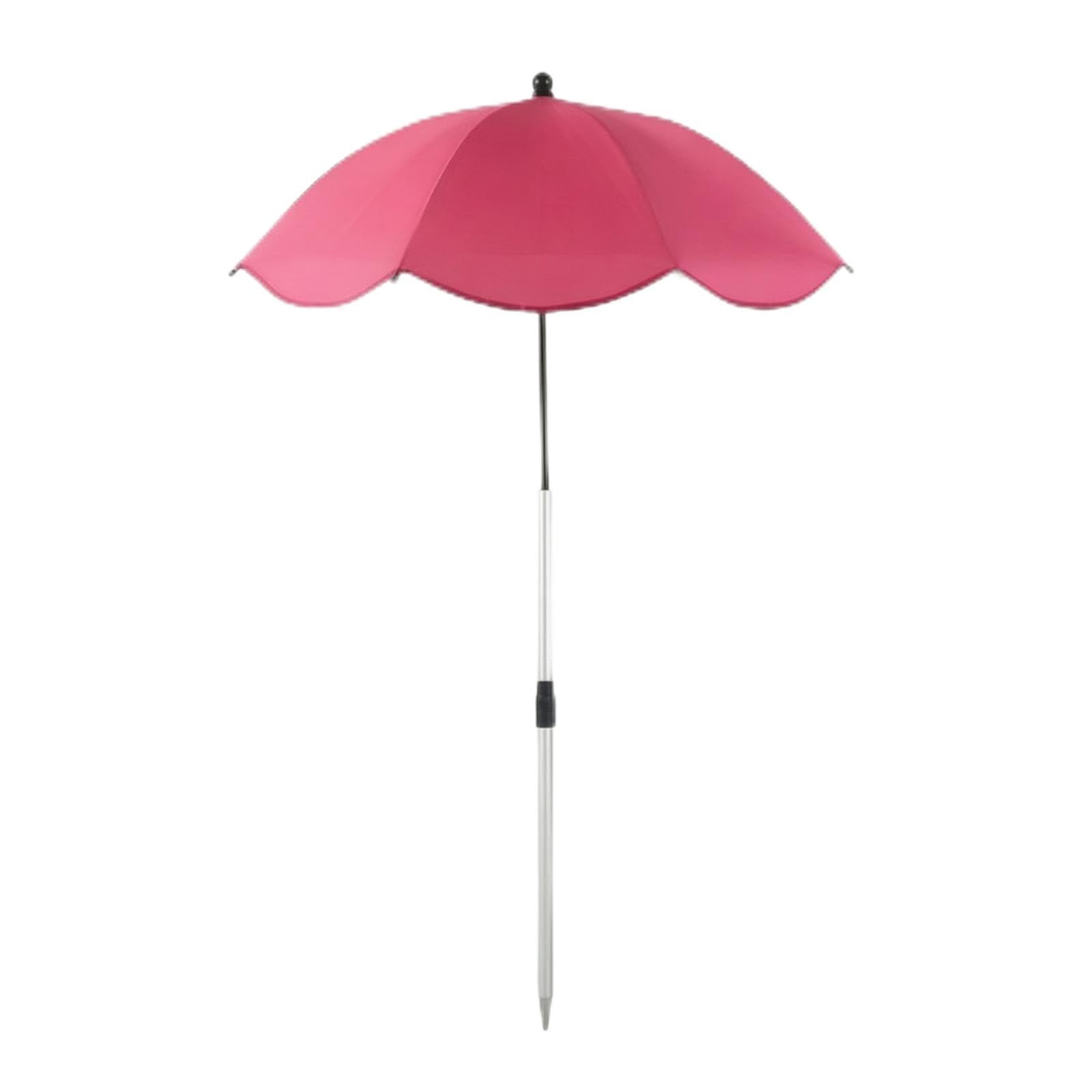 Umbrella with Ground Ground Stake Adjustable Height Telescopic Umbrella Portable for Gardeners, Anglers, Garden Beds, Potted Plants, Fishing Rose Red-picture-48