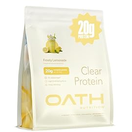 Oath Nutrition Clear Whey Isolate Protein Powder, Frosty Lemonade, 20g Complete Protein per Serving, No Added Sugar, Grass-Fed, 21 Servings