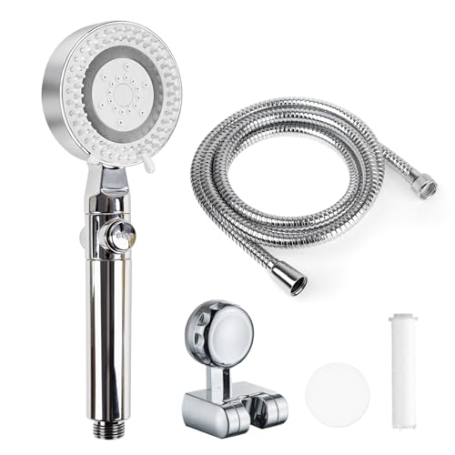RV Shower Head with Hose, High Pressure 5 Mode Shower head Replacement, Shower Head for RV/Campers, Travel Trailer, Motorhome for Water Saving,Pause function Filter cotton LYHS-411