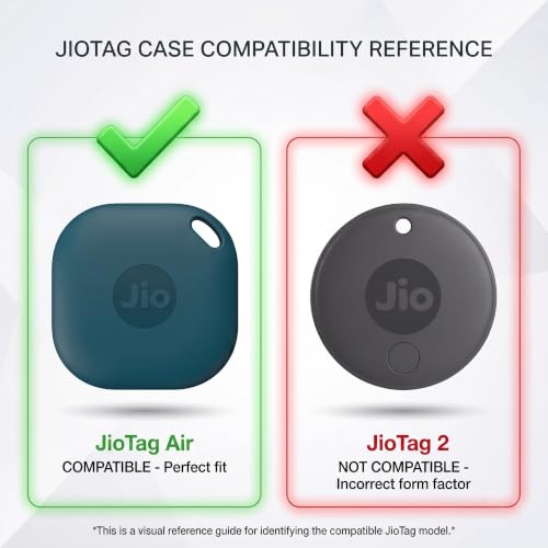 Image of Case for JioTag Air with Keychain Ring, Protective Holder Cover for Jio Tag Tracker, Anti-Lost & Shockproof Accessory for Keys, Luggage, Pets, and Backpacks (1, Blue)
