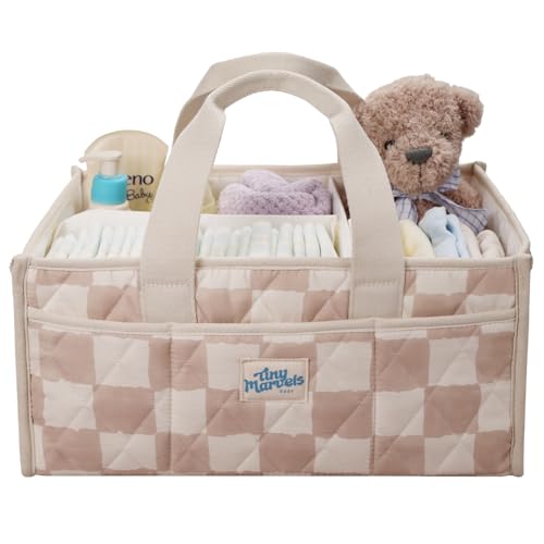 Tiny Marvels Diaper Caddy Organizer for New Parents, Baby Diaper ...